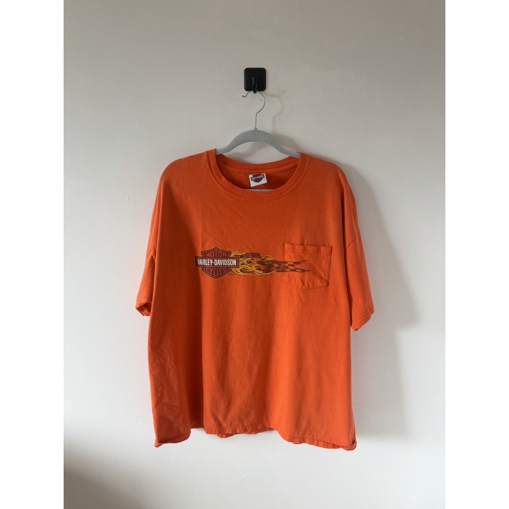 Vintage Harley Davidson Outpost Pueblo Colorado Orange T-Shirt XXL